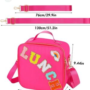 Kids Pink Lunch Bag with Adjustable Strap